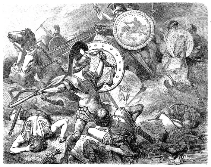 Framed Print : Epaminondas rescues the life of Pelopidas