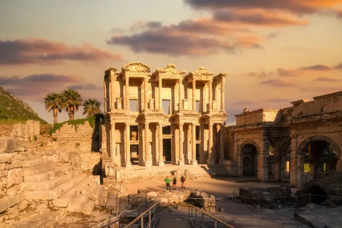 Framed Print : Ephesus, Turkey. Library of Celsus at sunrise, beautiful sky Framed Print : Ephesus, Turkey. Library of Celsus at sunrise, beautiful sky