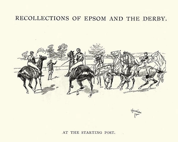 Epsom Derby Racehorses at the starting post