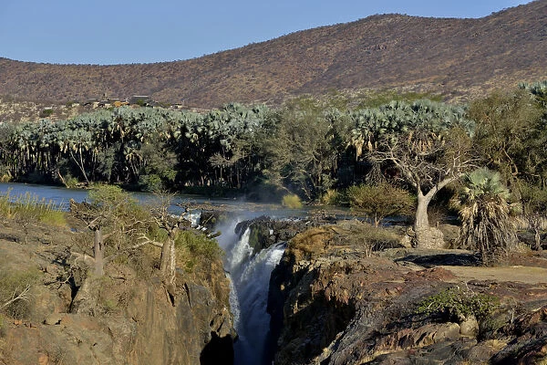 Epupa Falls, waterfalls of the Kunene River on the Namibian-Angolan border, Kunene Region, Namibia