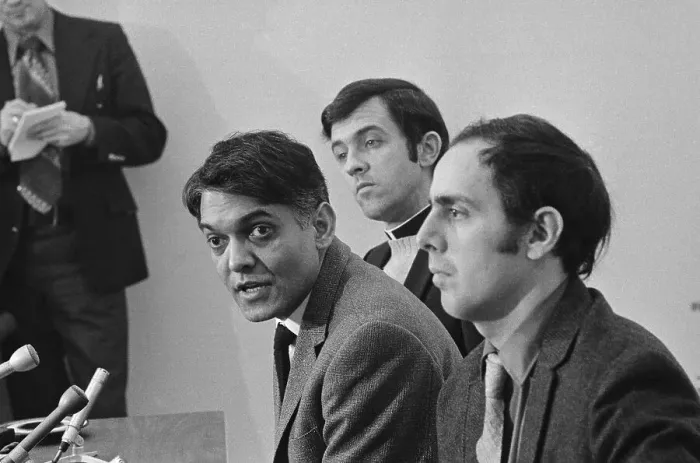 Framed Print : Eqbal Ahmad with His Spokesman at Trial Framed Print : Eqbal Ahmad with His Spokesman at Trial