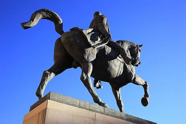 Equestrian statue of Carol I, in front of the University Library, Bucharest, Romania