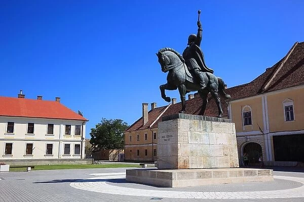 Equestrian statue of Mihai Viteazul, Michael the Brave, national hero in the Historic Fortress, Alba Iulia, Balgrad, German Karlsburg, is the capital of Alba County in Transylvania, Romania