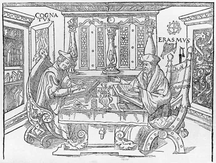 Framed Print : Erasmus of Rotterdam in his Study