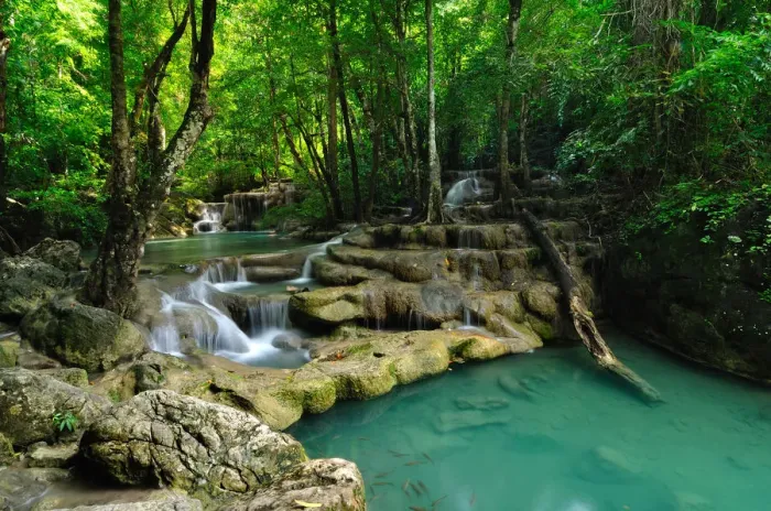Framed Print : Erawan Waterfalls National Park Framed Print : Erawan Waterfalls National Park