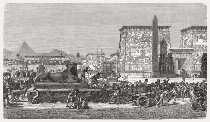 Framed Print : Erection of magnificent buildings in Ancient Egypt, published in 1880 Framed Print : Erection of magnificent buildings in Ancient Egypt, published in 1880