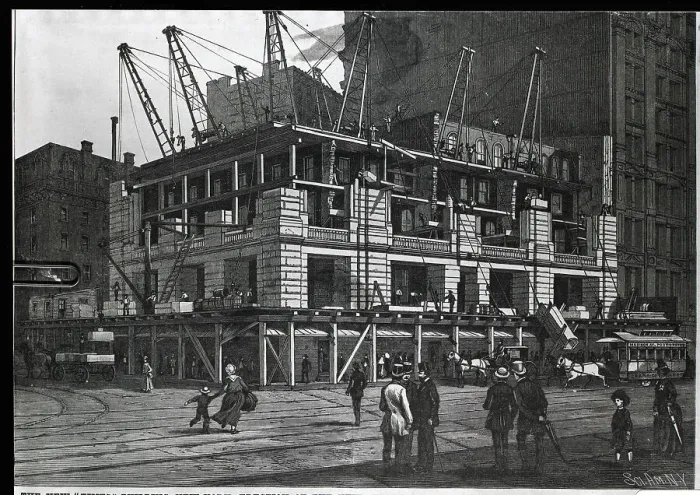 Framed Print : Erection Of New New York Times Building