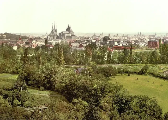 Framed Print : Erfurt in Thuringia, c. 1890, Germany, Historical, digitally restored reproduction from a 19th century original Framed Print : Erfurt in Thuringia, c. 1890, Germany, Historical, digitally restored reproduction from a 19th century original