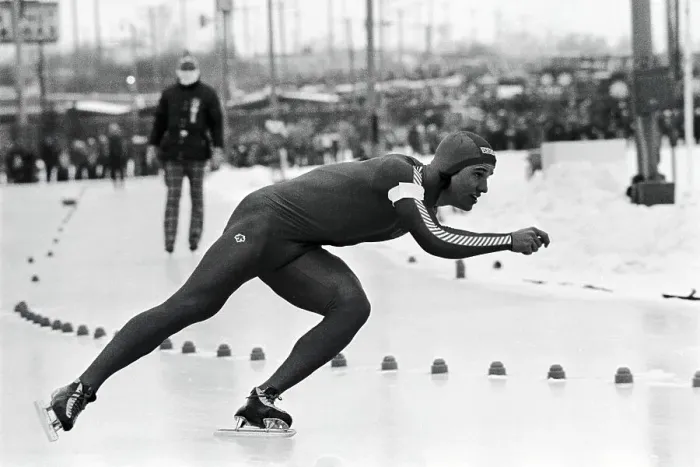 Framed Print : Eric Heiden in 1000 Meter Speedskating Race Framed Print : Eric Heiden in 1000 Meter Speedskating Race