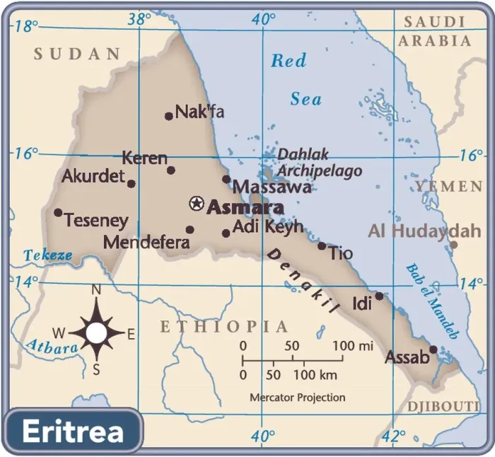 Framed Print : Eritrea country map Framed Print : Eritrea country map