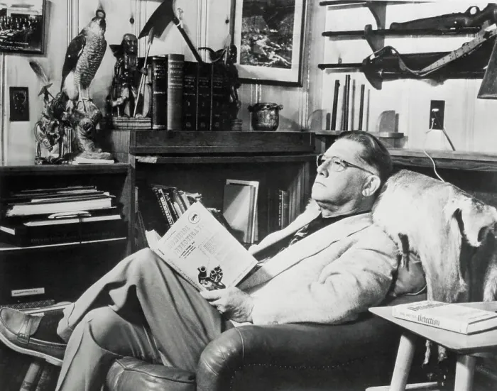 Framed Print : Erle Stanley Gardner Reading a Book Framed Print : Erle Stanley Gardner Reading a Book
