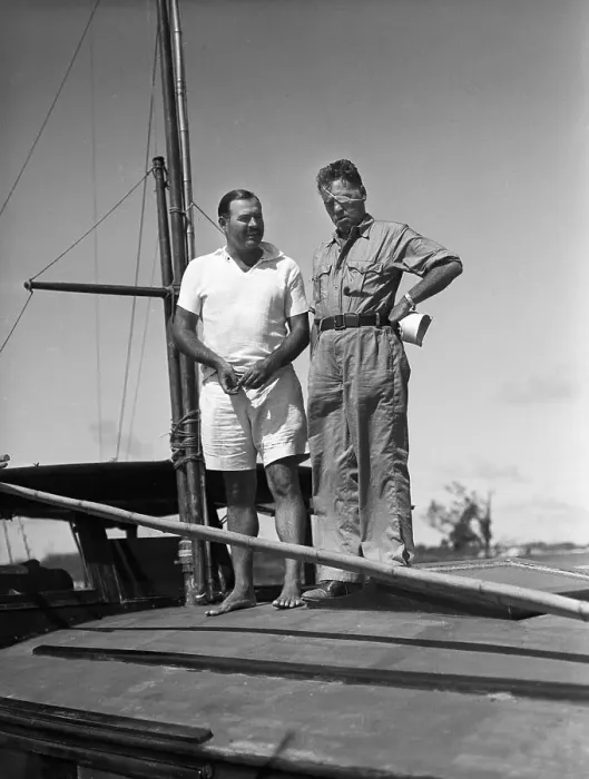 Framed Print : Ernest Hemingway And Flyod Gibbons Framed Print : Ernest Hemingway And Flyod Gibbons