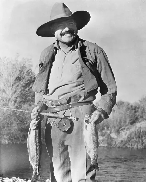 Framed Print : Ernest Hemingway Holding Fish Framed Print : Ernest Hemingway Holding Fish