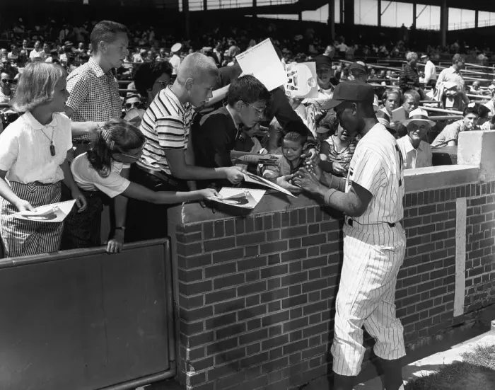 Framed Print : Ernie Banks Signing Autographs Framed Print : Ernie Banks Signing Autographs