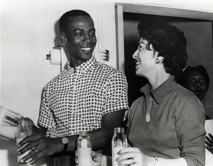 Framed Print : Ernie Banks and Wife Preparing Baby Bottles