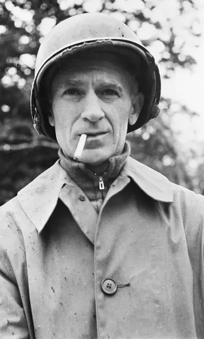 Framed Print : Ernie Pyle Wearing Helmet Framed Print : Ernie Pyle Wearing Helmet