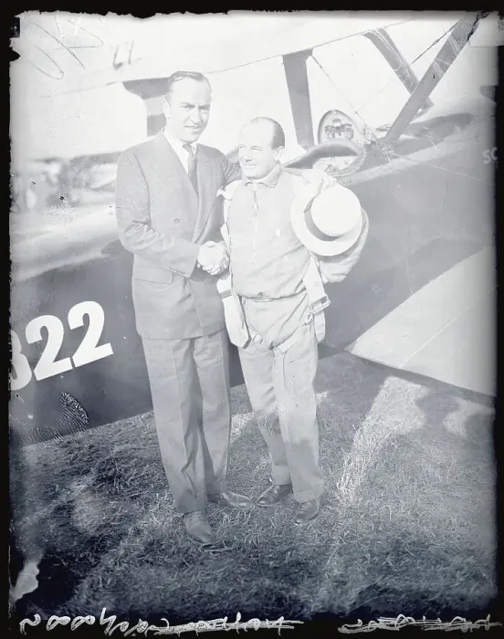Framed Print : Ernst Udet and Eddie Rickenbacker Shaking Hands Framed Print : Ernst Udet and Eddie Rickenbacker Shaking Hands