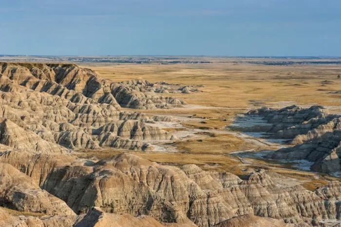 Framed Print : Eroded landscape, Badlands National Park, South Dakota, USA