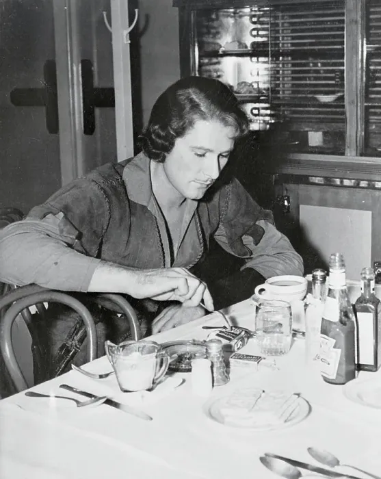 Framed Print : Errol Flynn Eating Lunch Framed Print : Errol Flynn Eating Lunch