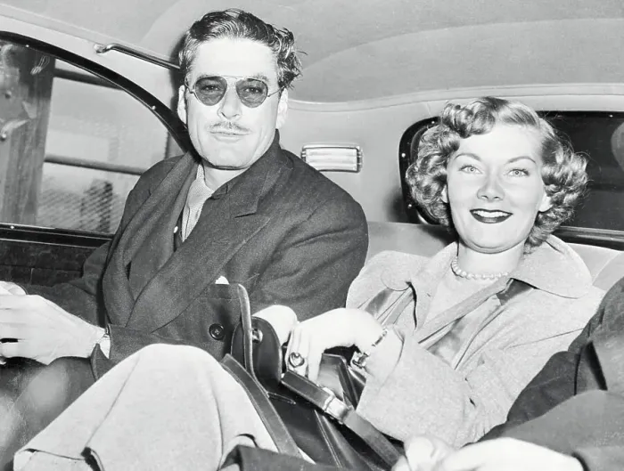 Framed Print : Errol Flynn and Eve Ashley Riding in Car Framed Print : Errol Flynn and Eve Ashley Riding in Car