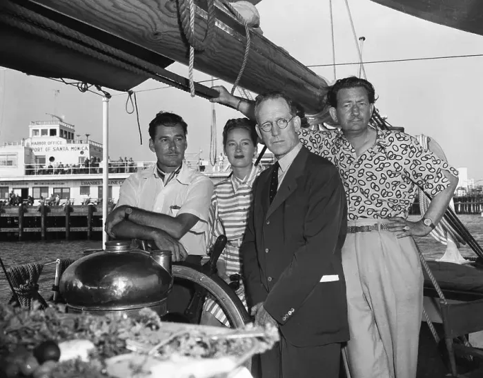 Framed Print : Errol Flynn with John Decker and Wife and Father