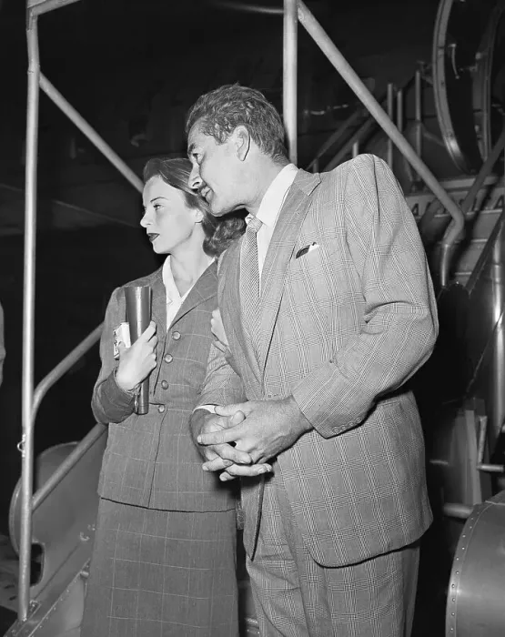 Framed Print : Errol Flynn and Princess Irene Watching Planes Framed Print : Errol Flynn and Princess Irene Watching Planes