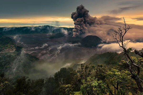 Eruption of Bromo volcano