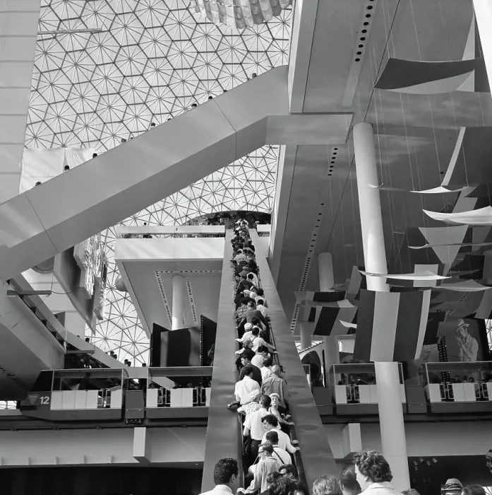 Framed Print : Escalator Inside Us Expo 67 Pavillion