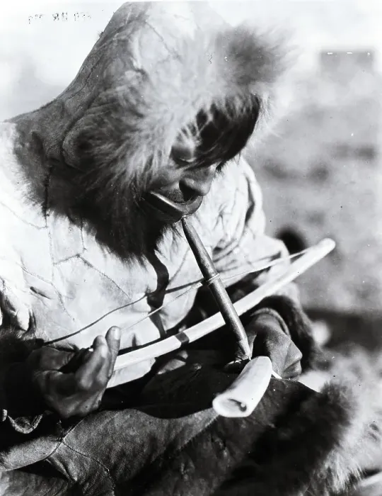 Framed Print : Eskimo Drilling Ivory Close Up Framed Print : Eskimo Drilling Ivory Close Up