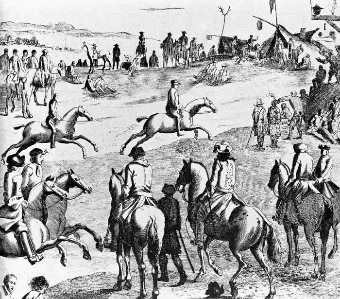 Framed Print : Establishment of Horse Racing in America Framed Print : Establishment of Horse Racing in America