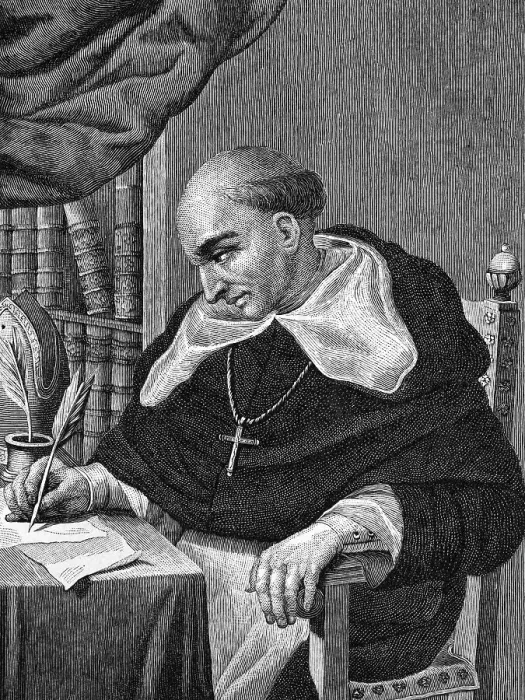 Framed Print : Etching of Bartolome de Las Casas at Work