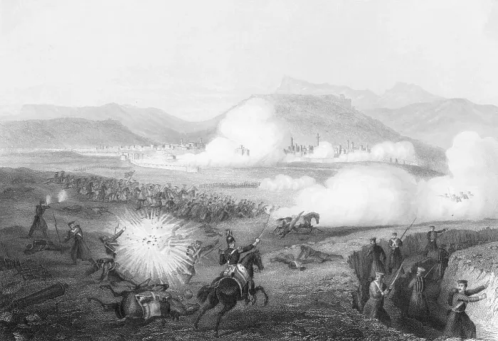 Framed Print : Etching of the Battle of Kars Framed Print : Etching of the Battle of Kars