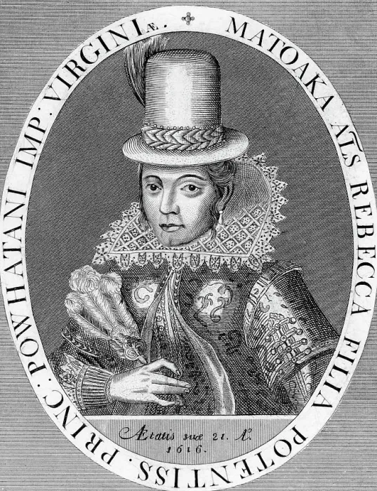 Framed Print : Etching of Pocahontas Framed Print : Etching of Pocahontas