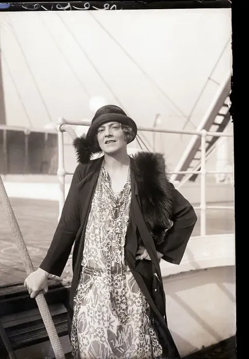 Framed Print : Ethel Barrymore on Deck with Hand on Hip Framed Print : Ethel Barrymore on Deck with Hand on Hip