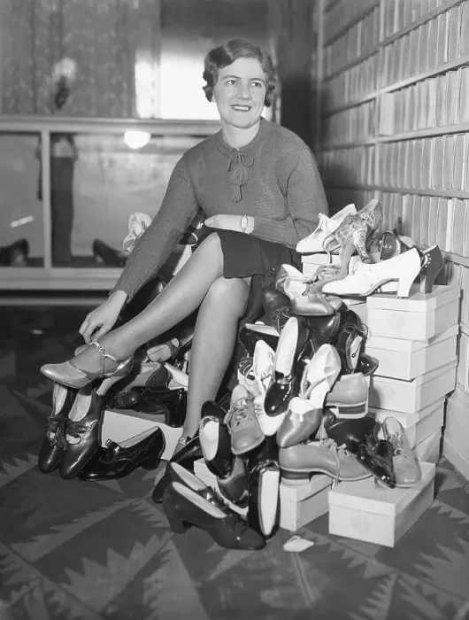 Framed Print : Ethel Eckblom Trying on Shoes Framed Print : Ethel Eckblom Trying on Shoes