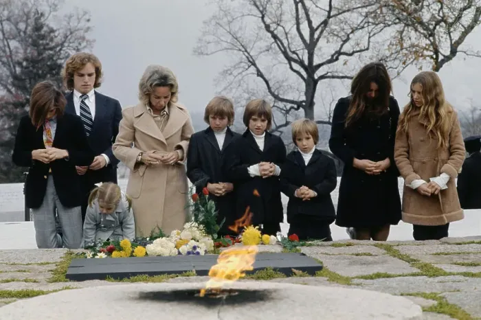Framed Print : Ethel Kennedy and Family At Gravesite Framed Print : Ethel Kennedy and Family At Gravesite