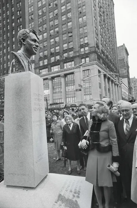 Framed Print : Ethel Kennedy Gazing at Statue of Robert F. Kennedy Framed Print : Ethel Kennedy Gazing at Statue of Robert F. Kennedy