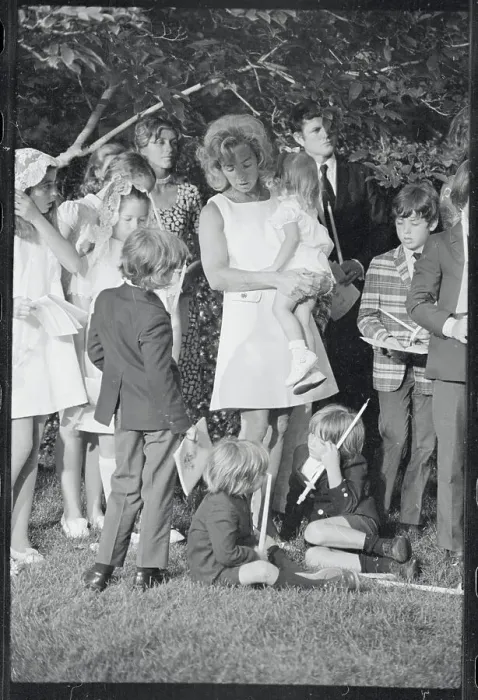 Framed Print : Ethel Kennedy Holding Daughter at Robert F. Kennedy Burial Site Framed Print : Ethel Kennedy Holding Daughter at Robert F. Kennedy Burial Site