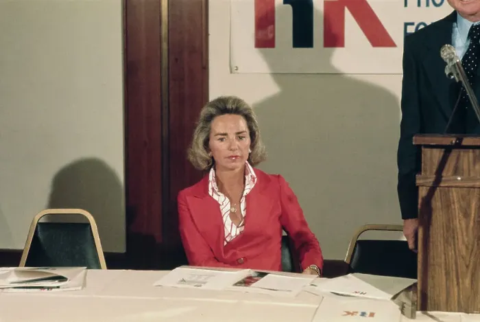 Framed Print : Ethel Kennedy at Press Conference