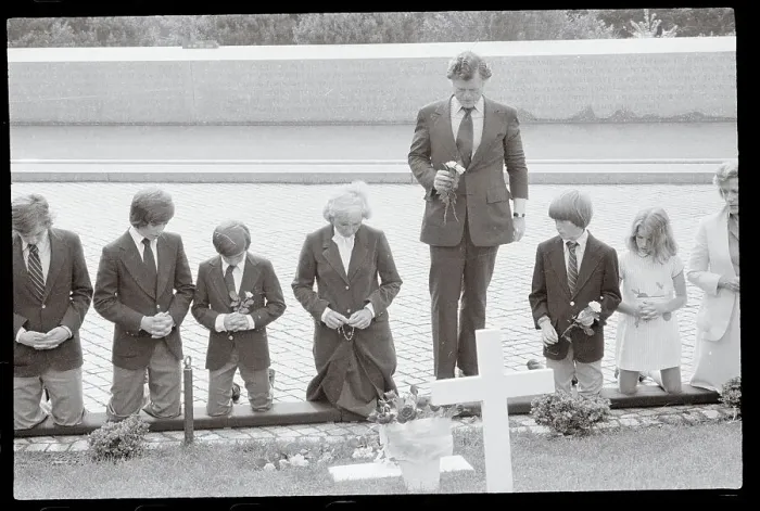 Framed Print : Ethel Kennedy Visiting Husband's Gravesite With Family Members Framed Print : Ethel Kennedy Visiting Husband's Gravesite With Family Members