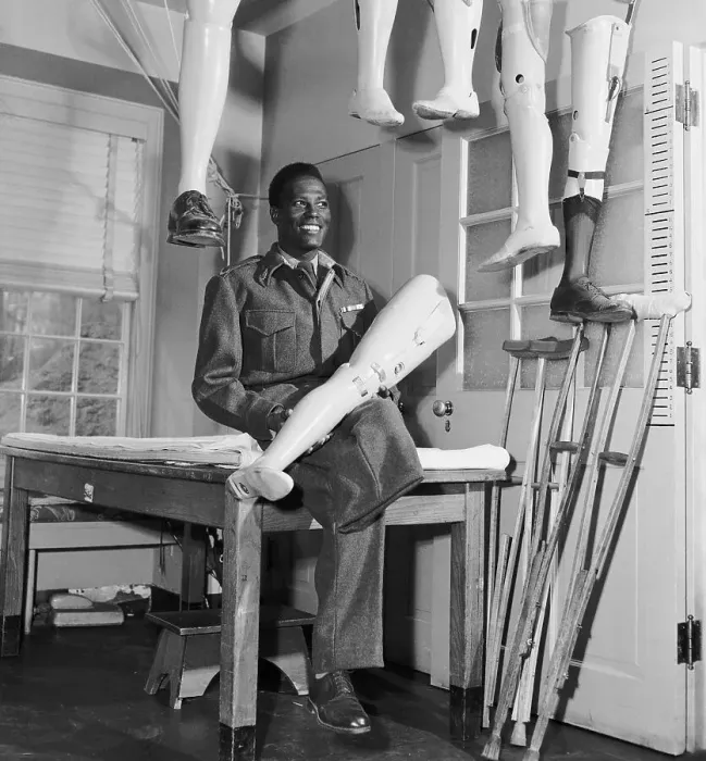 Framed Print : Ethiopian Soldier Holding Artificial Limb Framed Print : Ethiopian Soldier Holding Artificial Limb