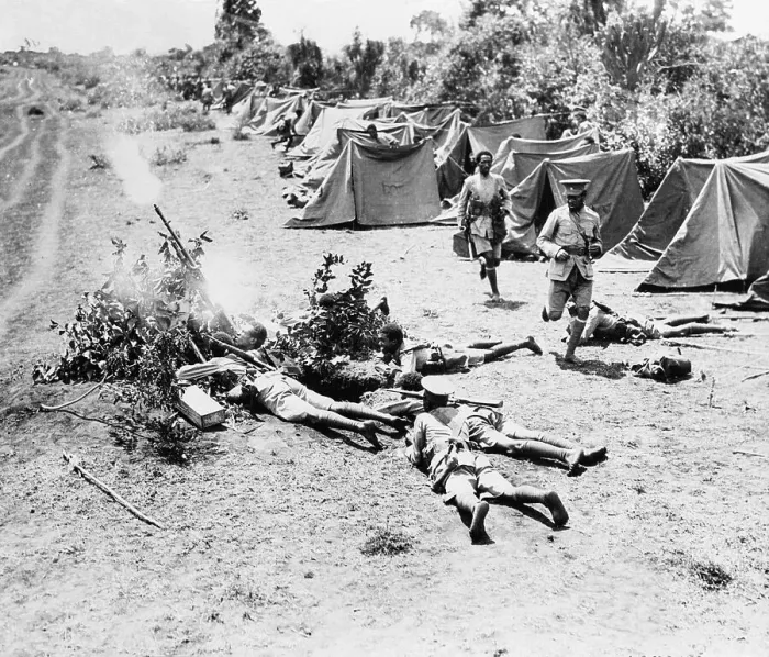 Framed Print : Ethiopian Troops Firing Gun Framed Print : Ethiopian Troops Firing Gun