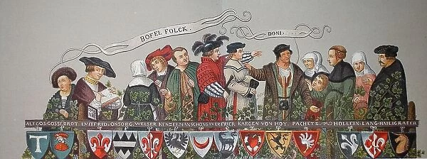 Ethnic groups in the time of the Augsburg patricians, Germany, 1520, Augsburg gender dance, Historical, digitally restored reproduction from a 19th century original