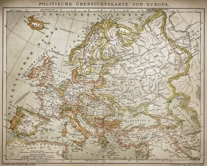 Framed Print : Ethnographic map of Europe Framed Print : Ethnographic map of Europe