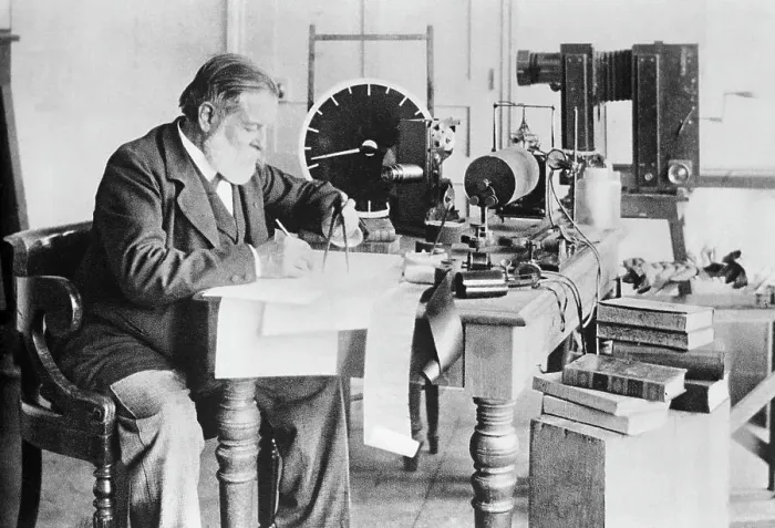 Framed Print : Etienne Jules Marey Seated In Laboratory Framed Print : Etienne Jules Marey Seated In Laboratory