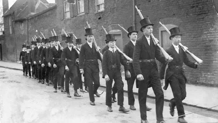 Framed Print : Eton Students Marching Framed Print : Eton Students Marching