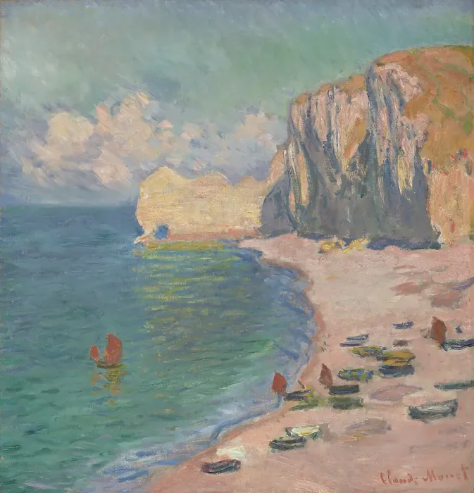 Framed Print : Étretat: The Beach And The Falaise Damont Framed Print : Étretat: The Beach And The Falaise Damont