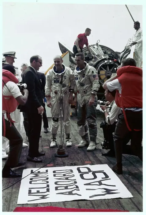 Framed Print : Eugene Cernan and Thomas Stafford Being Welcomed Framed Print : Eugene Cernan and Thomas Stafford Being Welcomed