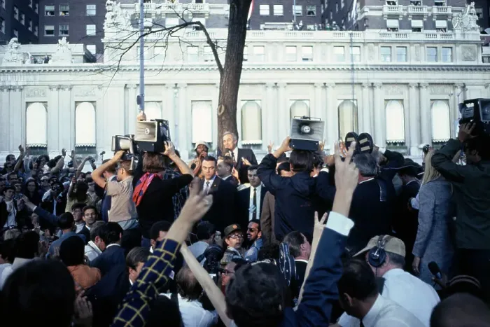 Framed Print : Eugene McCarthy Addressing Protestors Framed Print : Eugene McCarthy Addressing Protestors