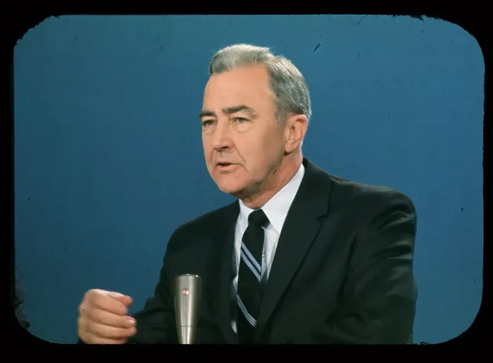 Framed Print : Eugene McCarthy at Microphone Framed Print : Eugene McCarthy at Microphone